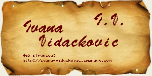 Ivana Vidačković vizit kartica